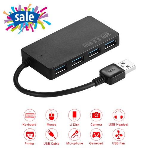 Portable High Speed 4-Port USB 3.0 Multi HUB Splitter Expansion Cable Adapter PC