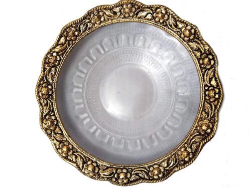 Metal Feng Shui Tortoise On Plate Showpiece Golden, Diameter: 5.5 Inch 