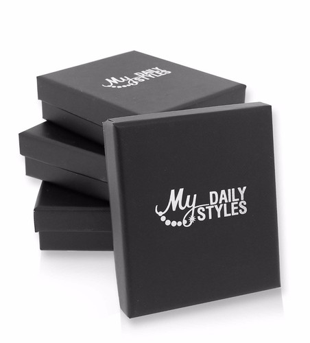FERRARO Stainless Steel Silver-Tone Black Faceted Stone Cocktail Statement Ring