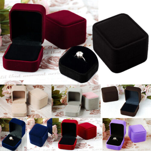 HOT Velvet Engagement Wedding Earring Ring Pendant Jewelry Display Box Gift