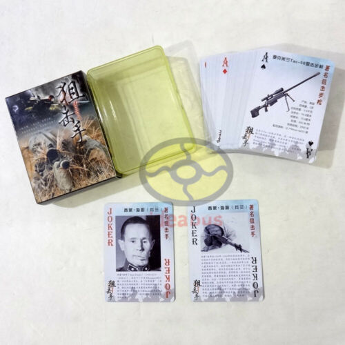 Playing card/Poker Deck 54 cards of famous Snipers and their deadly weapon rifle