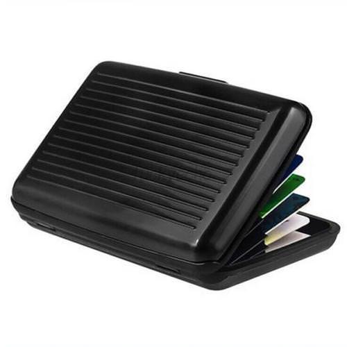 RFID Scan Protected Aluminium Hard Case Security Wallet Bank Credit Card Holder