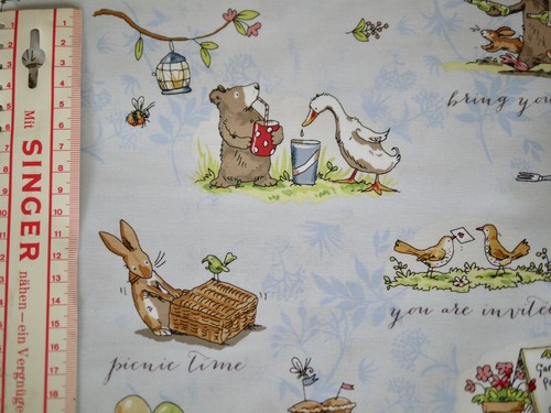 bosque animales 100/% algodón conejo... Garden Party hijos de tela Clothworks patchwork tela