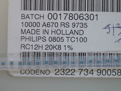100 x SMD resistencia 20,8 kOhm rc12h 0805 20k8 1/%