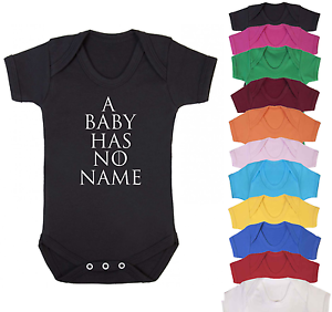 Baby has No Name Game of Thrones Inspired Baby Vest Babygrow Baby Gifts Baby