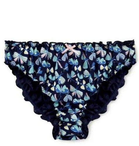 NEW GIRLS KNICKERS BIKINIS MARKS /& SPENCER KIDS NAVY PINK BUTTERFLY PURE COTTON