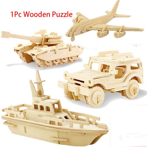 3D Wood Puzzles Children Adults Vehicle Puzzles Wooden Toys Assemble-Toy