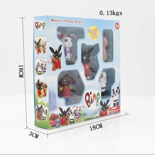BING BUNNY SULA FLOP PANDA COCO PUPAZZI STATUINE 5 PZ.
