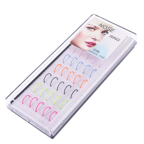 40pcs Plain Ball Nose Tragus Ring Hoop Body Jewelry