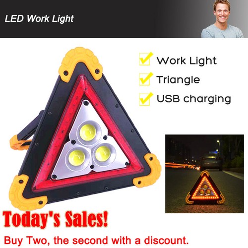 Warning Car Triangle Flashing LED COB Work Road Emergency Lamp Spotlights UK