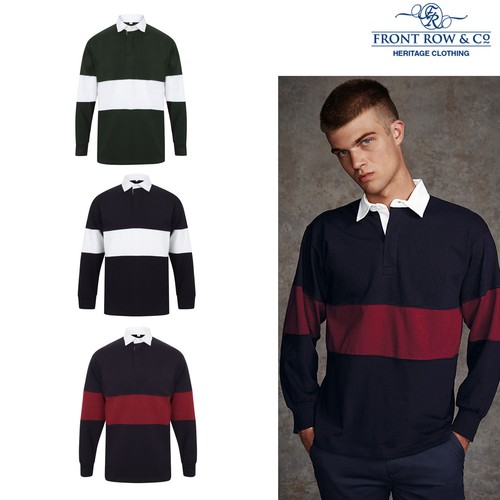 -Traditional Heavyweight Jersey FR007 Front Row Panelled Tag-Free Rugby Shirt