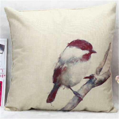 Vintage Cotton Owl Linen Pillow Case Sofa Waist Throw Cushion Cover Home Decor 