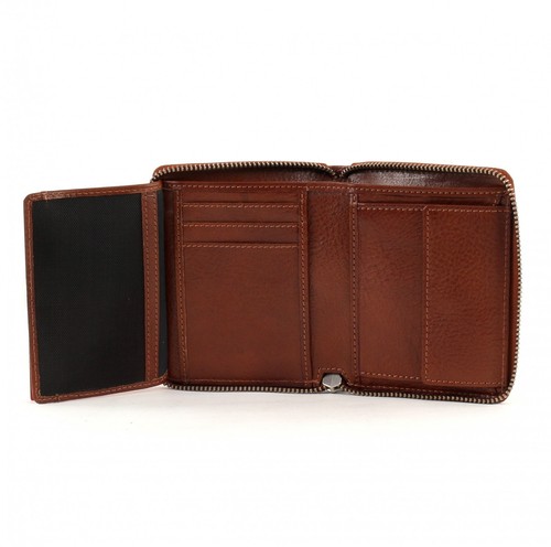 CAMP DAVID York River Zip Wallet Portemonnaie Geldbörse Cognac Neu
