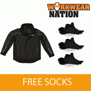 Dewalt Storm Lightweight Waterproof Jacket Concealed Hood NEW 2017 FREE SOCKS