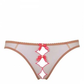 AGENT PROVOCATEUR LORNA NUDE/PINK BRA 32A/B/C/DD 34C 36DD & 2/3 OUVERT BRIEF NWT