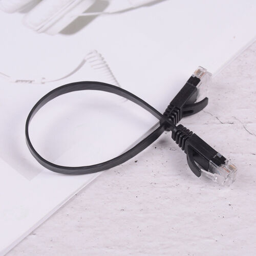 Black cable rj45 ethernet 10'' 25cm network cat patchcord internets cat6 wire $T 