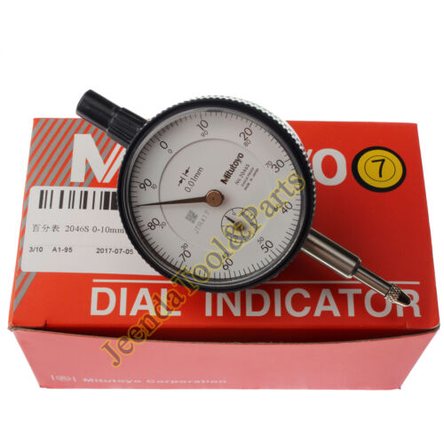 New Mitutoyo 2046S Dial Indicator 0-10mm X 0.01mm Grad