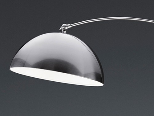 LED-Bogenleuchte mit Dimmer 180 cm hoch Trio-Leuchten Nickel matt
