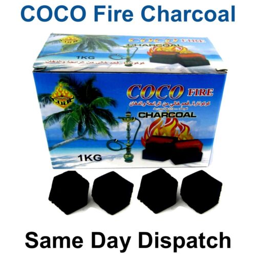 8-72pcs Coco Fire Shisha Charcoal Cube Hookah Coconut Coal Light Long Lasting UK