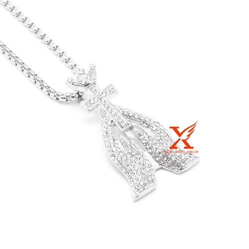 24/" Acier Inoxydable Argent Priez Pour Pendentif Croix Collier Boîte Chaîne