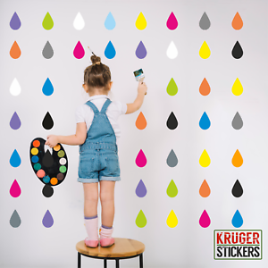 Raindrop Wall Stickers Shape Decal Child Kids Vinyl Bedroom Home Decor Nursery 