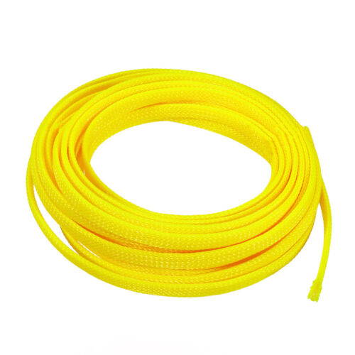 Envoltura de cable PET 6mm Funda Trenzada Expansible amarillo de 5 m de longitud