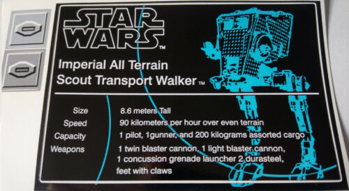 Star Wars Sticker for Lego® 10174 UCS AT-ST Walker cmyk vinyl HQ precut