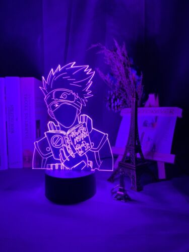 Led 3D Nachtlicht Anime Naruto Kakashi Hatake Icha Icha Kinderzimmer Dekor Lampe 