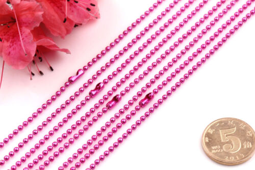 Wholesale Lots 12 Color 2/5/20Pcs Ball Metal 2.4mm Beads Chains Necklace Finding 