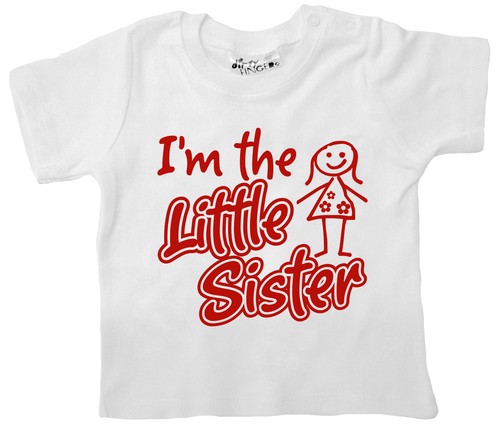 Dirty Fingers Cute Baby T-shirt /"I/'m the Little Sister/" Newborn Gift Girl Top