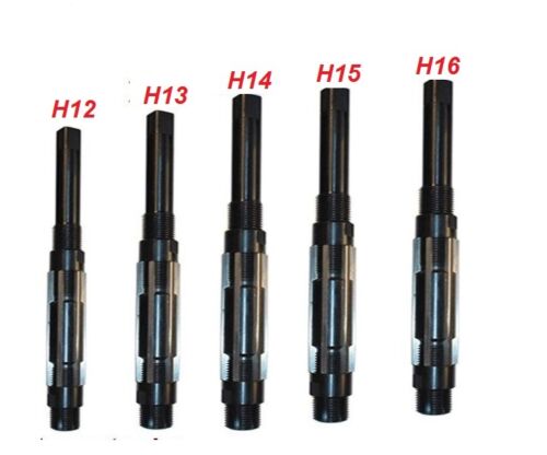 5 PCS ADJUSTABLE HAND REAMER SET H-12 TO H-16 SIZES 1.1//16 INCH TO 2.7//32 INCH