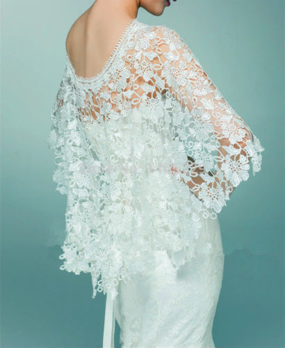 Wedding New Top lace tulle bridal shawl wrap stole shrug bolero jacket