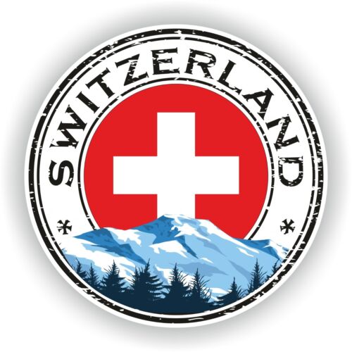 Seal Sticker of Switzerland Stamp Bumper Roundel Truck Laptop Car