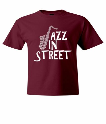 Jazz In Street Music Cool Shirts Mens Women Unisex Crew Neck Tee T-Shirt Cotton