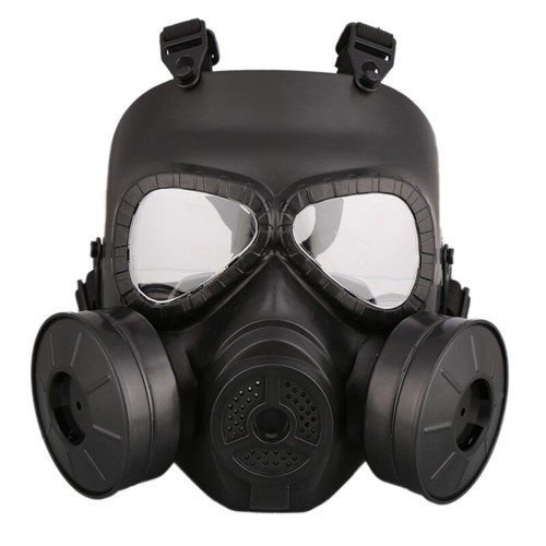 1PC Gas Mask Full-covered Perspiration Double Filter Fans Dust Face Guard Helmet