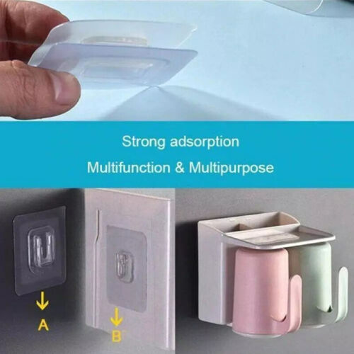 10pcs Double-sided Adhesive Wall Hook Hooks Hanger Strong Wall Storage HolderBW 