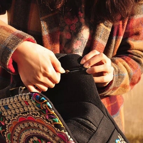 Damentaschen Damen Boho Leinwand Sticken Bohmischen Frauen Hippie Rucksack Schule Buch Tasche Kleidung Accessoires Items Aurora Com Gt