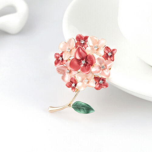 Pink Red Crystal Flower Brooch Elegant Fashion Alloy Lady Brooches Pin Badges