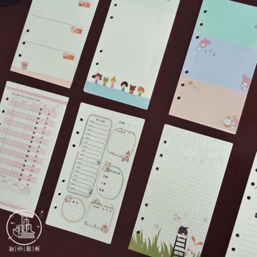 A5//A6 Cartoon Colourful Planner Diary Insert Refill Schedule Organiser 40 Sheets