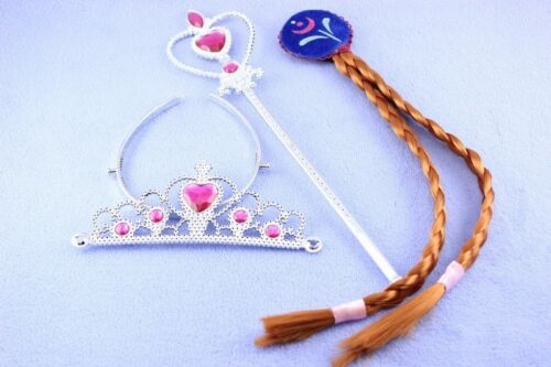 Frozen Elsa Anna Tiara Princess Crown Wand Gloves Christmas Cosplay Set 