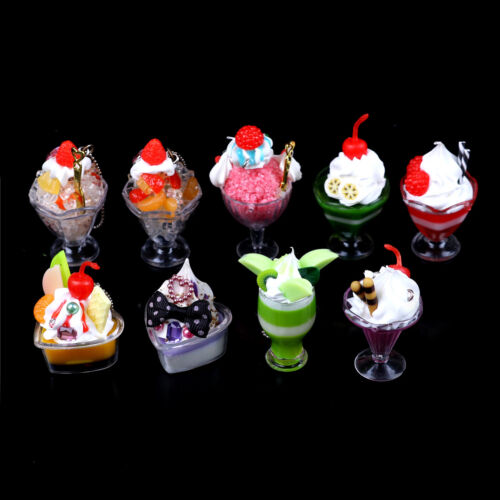Dollhouse Mini Food Decor Fruit Ice cream cup Simulation Kid Toy*ss