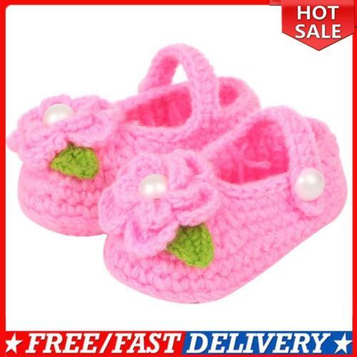 Handmade nouveau-né Bébé Enfant Garçons Filles Crochet Tricot chaussures rose