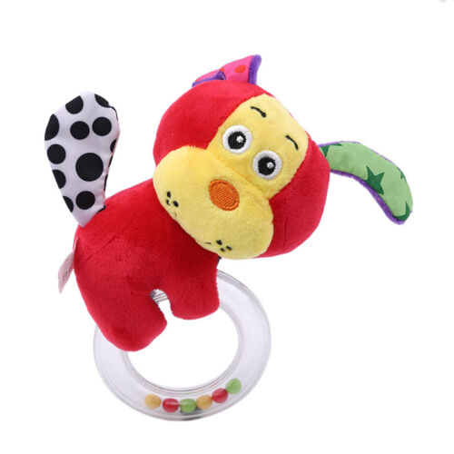 Baby Cartoon Rabbit Plush Rattle Ring Bell Newborn Hand Grasp Soft Toys G