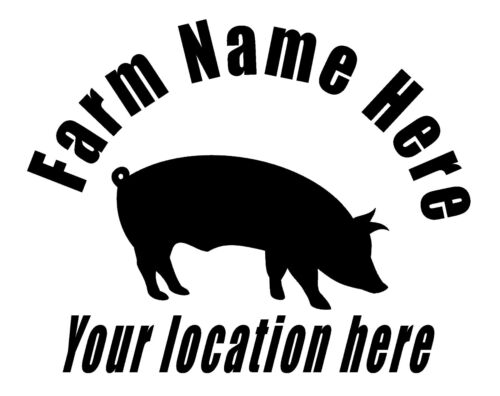 Custom decal sticker with your name and location Hog Farm