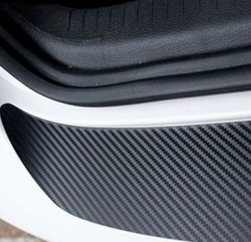 4D Carbon Fiber Black Car Auto Rear Bumper Trunk Tail Lip Protect Decal Sticker