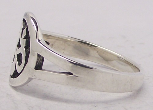 925 Sterling Silver OM RING Sizes Q R and T Signet Aum Buddist mantra symbol