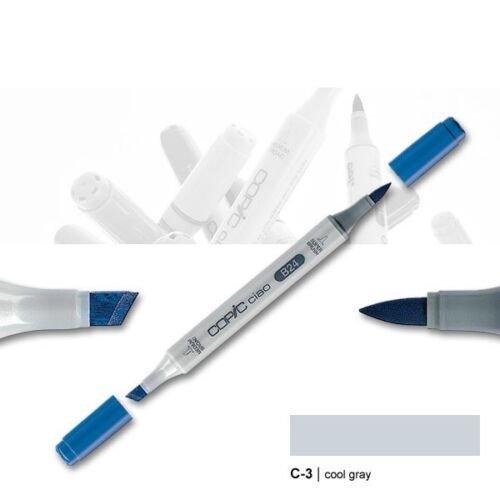 Copic Ciao C3 cool gray Layoutmarker mit Keil und Pinselspitze