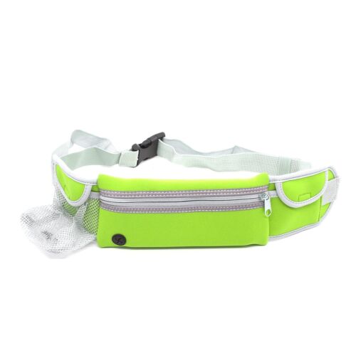 Adjustable Running Belt Waterproof Pack with Water Bottles Zipper Pockets
