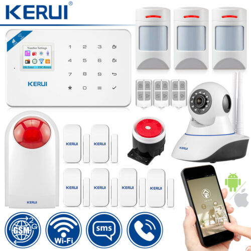 KERUI W18 GSM WiFi SMS Home Security Alarm System Outdoor Siren 720P IP Camera 