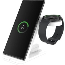 Induktives Ladegerät 3in1 für Samsung Qi 15W Fixed Kabelloses Ladegerät weiß